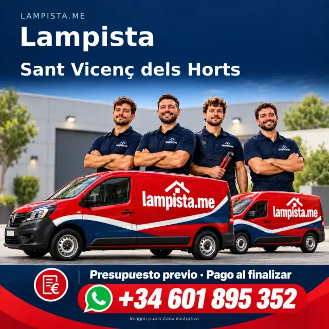 Imagen publicitaria ilustrativa: fontanería y electricidad en Sant Vicenç dels Horts. Lampista.me, +34 601 895 352