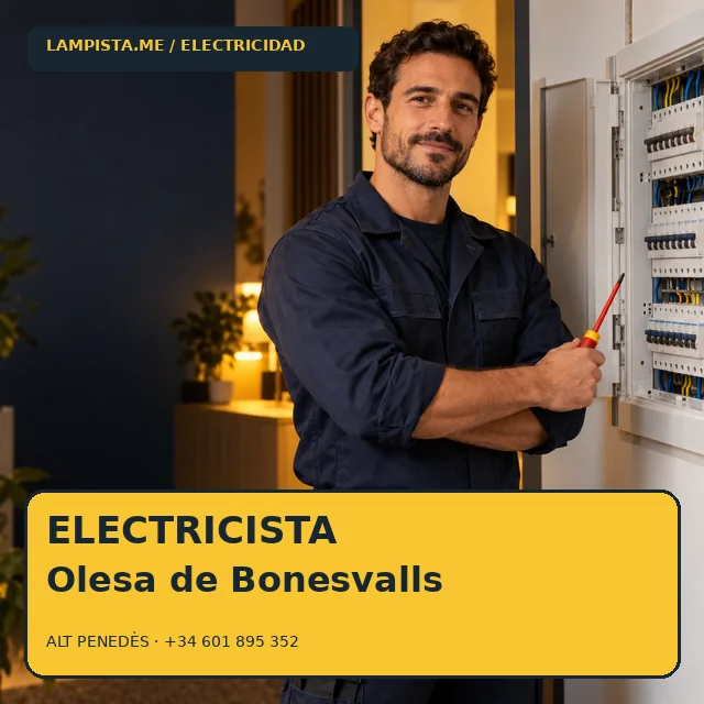 Electricista Olesa de Bonesvalls: imagen publicitaria ilustrativa de un técnico electricista