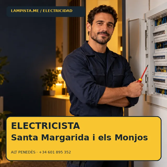 Electricista Santa Margarida i els Monjos: imagen publicitaria ilustrativa de un técnico electricista
