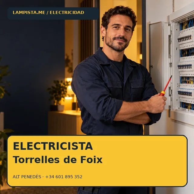 Electricista Torrelles de Foix: imagen publicitaria ilustrativa de un técnico electricista