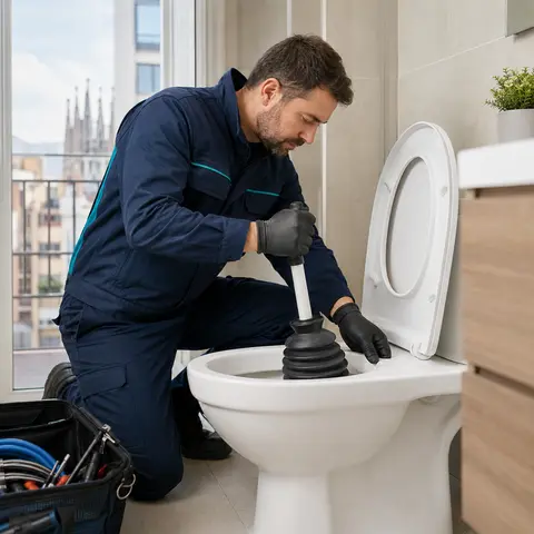 Desatasco de WC en Castellvi de la Marca
